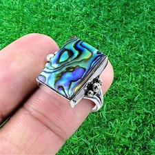 Natural Abalone Shell Ring 925 Sterling Silver Ring Handmade Ring Women's Ring