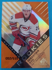 2016-17 Sebastian Aho SP Game Used #136 ORANGE Authentic Rookie RC /115