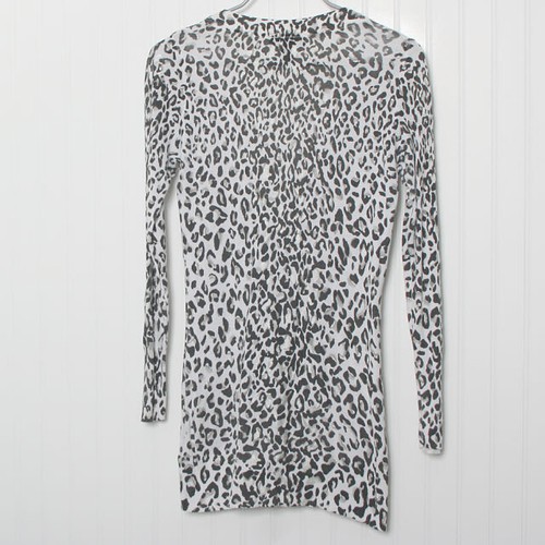 White House Black Market Leopard Metallic LongSleeve Rhinestone Cardigan M - Picture 7 of 10