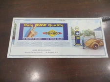 Blue Sunoco gas & oil,Exner Service Station,Gas Pump,roadster,Arlington N.J.1935