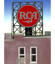 Miller Engineering ~ New ~ N / Z Scale ~ RCA Flashing Rooftop Billboard ~ 33900