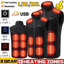 Heated Vest 13 Heating Zones with 10000mAh Battery Pack Electric Heating Jacket