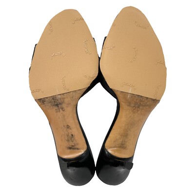 GUCCI Vintage GG Monogram Logo Horsebit Sandals #37 US 7 Black