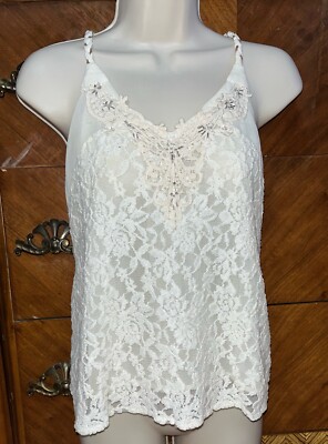 Miss Me Vintage Country Style Beaded And Feather Top Size S