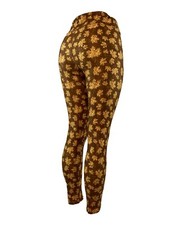 Fall Leaves  Brown Background With Pockets - Stunning Leggings Multiple Sizes