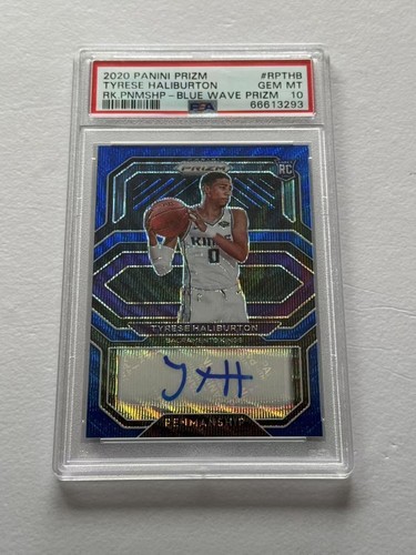 Tyrese Haliburton [Blue Wave] #RP-THB 2020 Panini Prizm Rookie Penmanship card