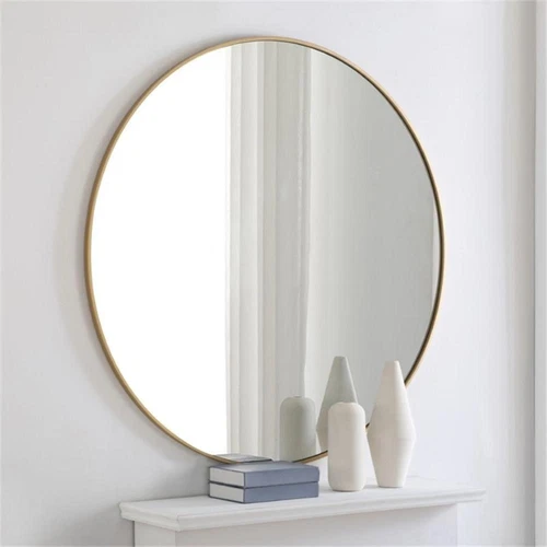 Elegant Decor Eternity 48" Round Metal Frame Mirror in Brass - Picture 6 of 10