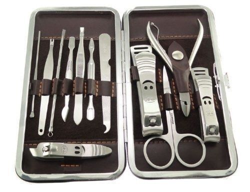 New Professional Set Nail Care Manicure Pedicure Cuticle Clippers Tool Kit 12pcs - Picture 5 of 12