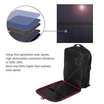 14W Solar Backpack Waterproof Ergonomic Solar Power Backpack With Handle And Hot