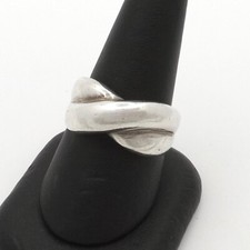 Sterling Silver X Criss Cross Band Ring 10gr Vintage
