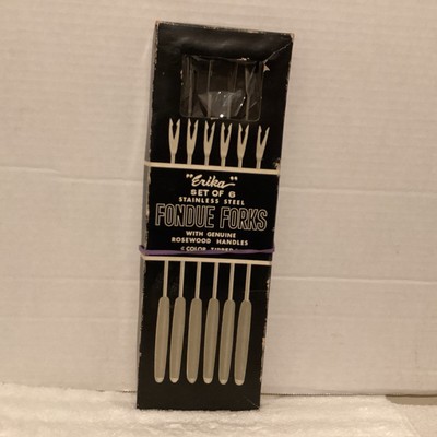Erika Fondue Forks Stainless Steel Rosewood Handles.