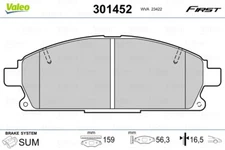 301452 Valeo brake pad set, disc brake for Nissan