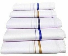 PURE SOFT COTTON PLAIN HANKIES 6 /12 / 24 Pcs  HANDKERCHIEF GIFT FOR MEN'S