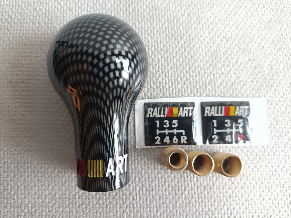 Perilla de cambio de carbono RALLIART PARA MITSUBISHI LANCER EVO MIRAGE ECLIPSE 3000GT Foto 3 de 4