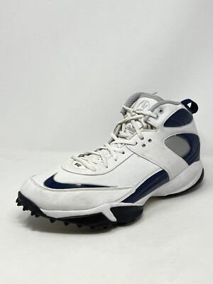 Nike ZoomAir  Mens 15 Indoor Football Shoes White Blue 36155-141 Dri-Fit Sneaker