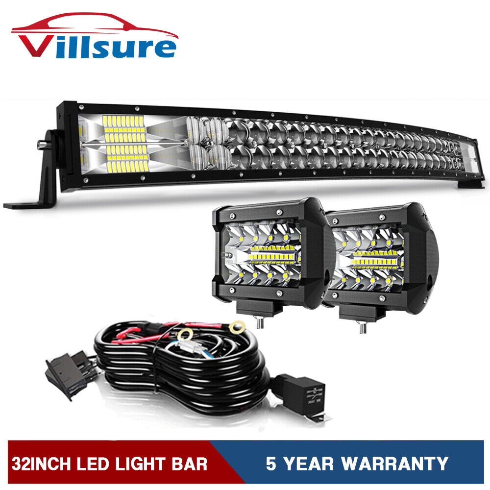 32"INCH 720W LED LIGHT BAR Spot Flood Combo Fits Ford Jeep Offroad Truck SUV ATV
