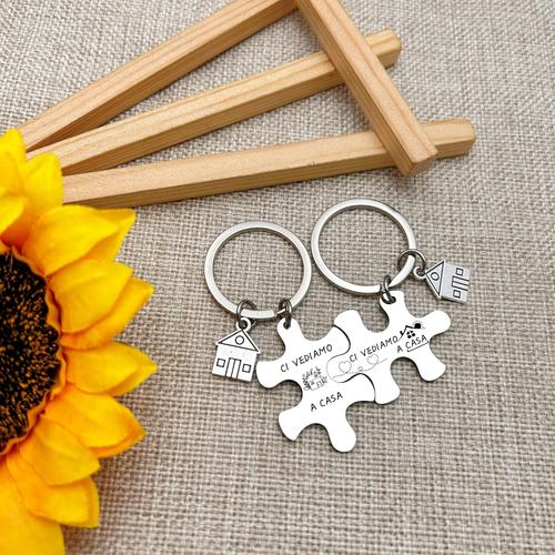 Portachiavi Personalizzato In Legno "Qualunque Cosa Accada, Noi Ci Vediamo A Casa - Foto 7