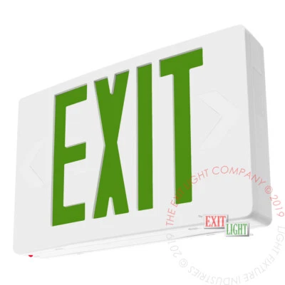 LIGHT FIXTURE INDUSTRIES LFI Lights | Green LED Exit Light Sign | Standard AC Only UL Listed | LED-G-W-AC