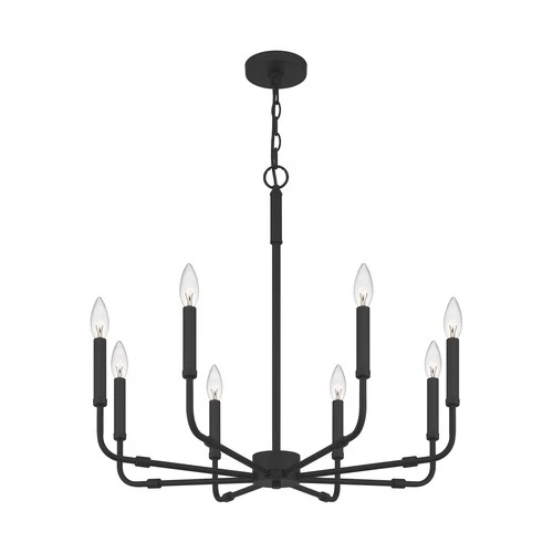 Abner 8-Light Chandelier in Matte Black - Picture 3 of 7