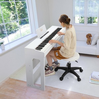 Glarry 88 Tasten Gewichteten Digitalpiano Anlasser mit 3-Pedal Kopfhörer Weiß