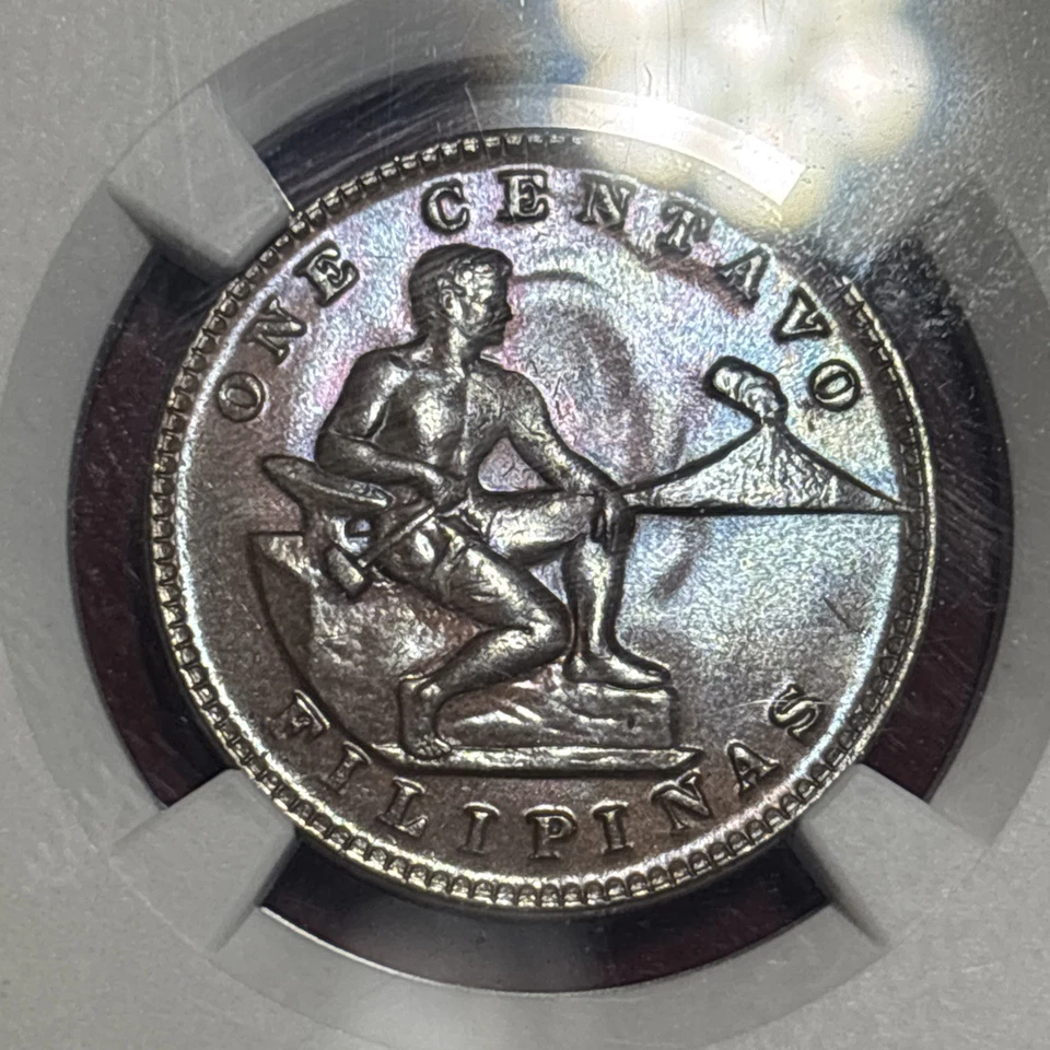 1939-M NGC MS 64 Bn  Philippines 1 Centavo  P.Q. Mint Free Shipping - Image 3 of 4