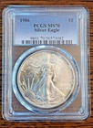 1986 American Silver Eagle MS70 PCGS Blue Label - KEY DATE - ASE