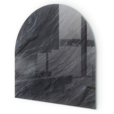 Feuerfeste Glasplatte Für Kamin Textur einer Steinoberfläche Rund Halbrundbogen