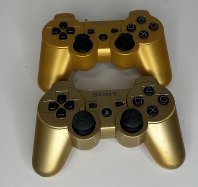 Sony PS3 DualShock 3 Gold Controllers Lot of 2 Untested Parts Repair
