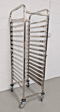 15 Tier Dough Tray Rack Wheeled Dolly Pizza Bread Cookies Bakery
