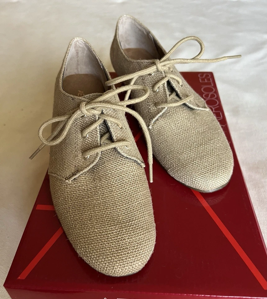 Zapatos con cordones de tela natural Sota naranja aerosoles Foto 2 de 4