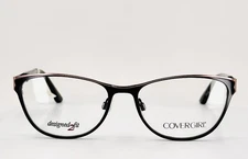 COVER GIRL CG0456-1 AVA 002 Black Gold Womens Cat Eye Eyeglasses 54-17-140 B:39