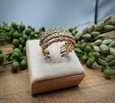 14k Juniker Jewelry Diamond & Yellow Gold Stacking Rings Size 8