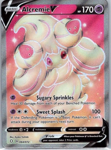 Pokemon TCG Alcremie V 64/72 Shining Fates Holo NM