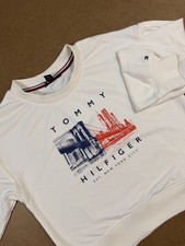 Tommy Hilfiger Girls Sweatshirt Size M 8/10 NYC Graphic Ivory NWT