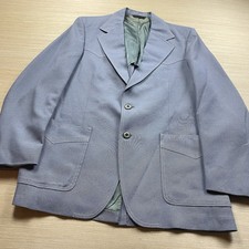 Vintage 60s 70s Leisure Suit Jacket Blazer Men  s Disco Atomic Mod 38 Light Blue