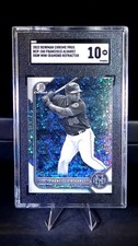2022 Bowman Chrome Prospects Francisco Alvarez B&W Mini-Diamond Refractor SGC 10