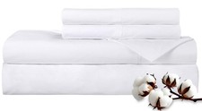 300 Thread Count 100 Cotton Queen Sheet Set - 4 Pieces, Soft Crisp