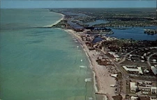 Aerial Venice Florida Beach view vintage postcard e721