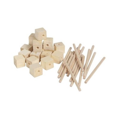 Educational Colours Construct And Play Jar Assorted Wooden Shapes Set 300