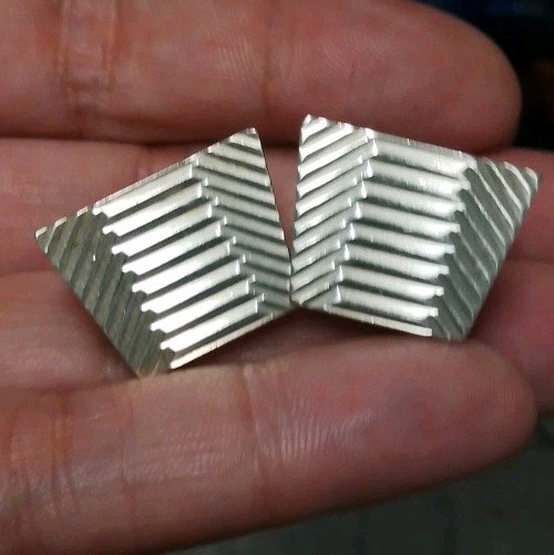 Antique Art Deco Solid Silver Cufflinks Engine Tu… - image 1