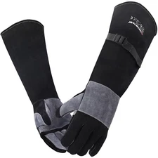 ARCCAPTAIN 24 inches Leather Welding Gloves - Bite Proof Animal Handling, Hea...