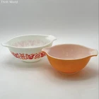 Pyrex Friendship Set #441 Bird Pattern & #442 Orange Cinderella Mixing Bowls
