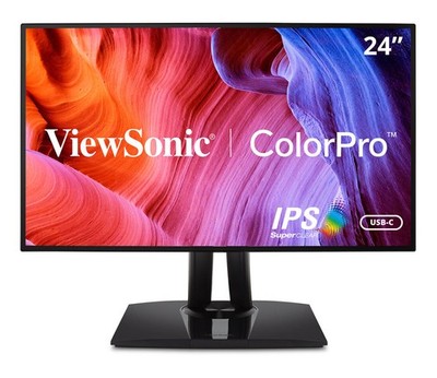 ViewSonic VP2468a 24'' with Powered USB C, RJ45, sRGB & Daisy Chain,1920 x 1080p