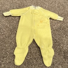 Vintage Yellow Lamb Baby Sleeper Pajamas 0-3 Months Footed Pajamas Stork Craft