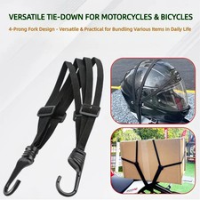 Adjustable Elastic Helmet Strap for Securing Motorcycle Helmet to Back Seat