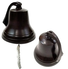 6" ALUMINUM ANTIQUE COPPER SHIP BELL NAUTICAL BELL PIRATE WALL HANGING PIRATE