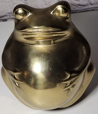 Solid Brass Frog Piggy Bank