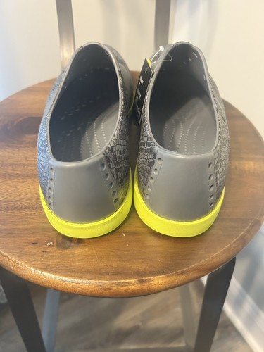 Biion Golf Shoes Men's 9 Gray Black Yellow Neon Spikeless Wingtip Brogue Slip On - Picture 6 of 7