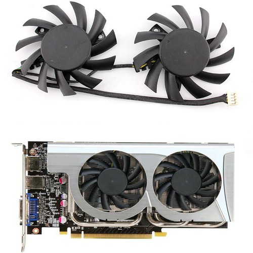 Pair Fans Cooler Fan For MSI R5770 N450GTS HAWK N440GT PLA07010S12HH 65mm - Afbeelding 5 van 8