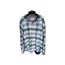 Tommy Bahama Large Canyon Beach Fireside Flannel Green Gray Long Sleeve Shirt